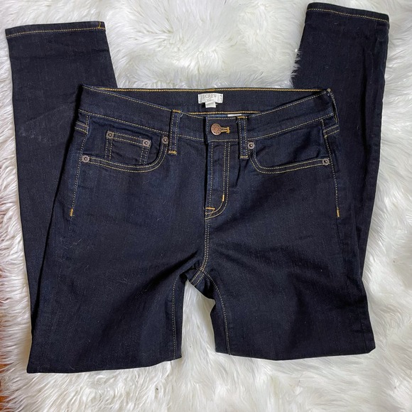 J. Crew Toothpick Skinny Jeans Dark Wash Mid Rise Women's Size 26 - Picture 3 of 7
